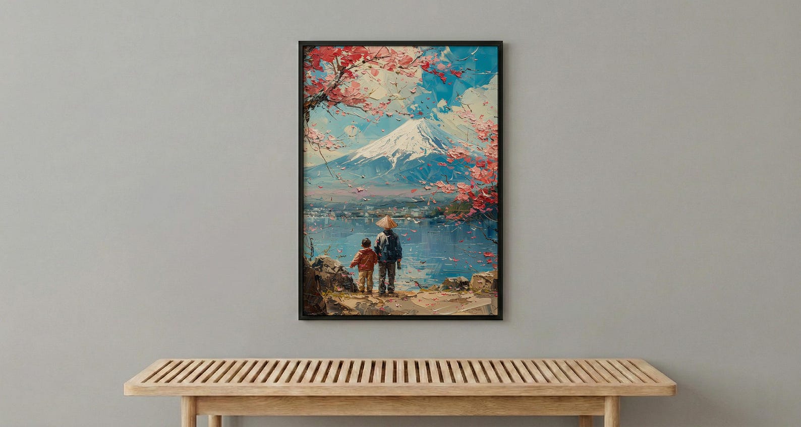 Mount Fuji Art Print, Father And Son Landscape Poster - Fathers Day Gift — view 5
