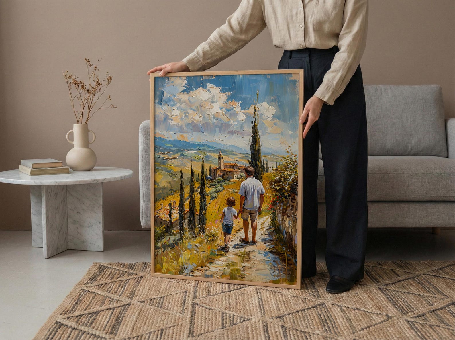 Tuscany Landscape Wall Art, Father And Son Print - Fathers Day Gift — view 4