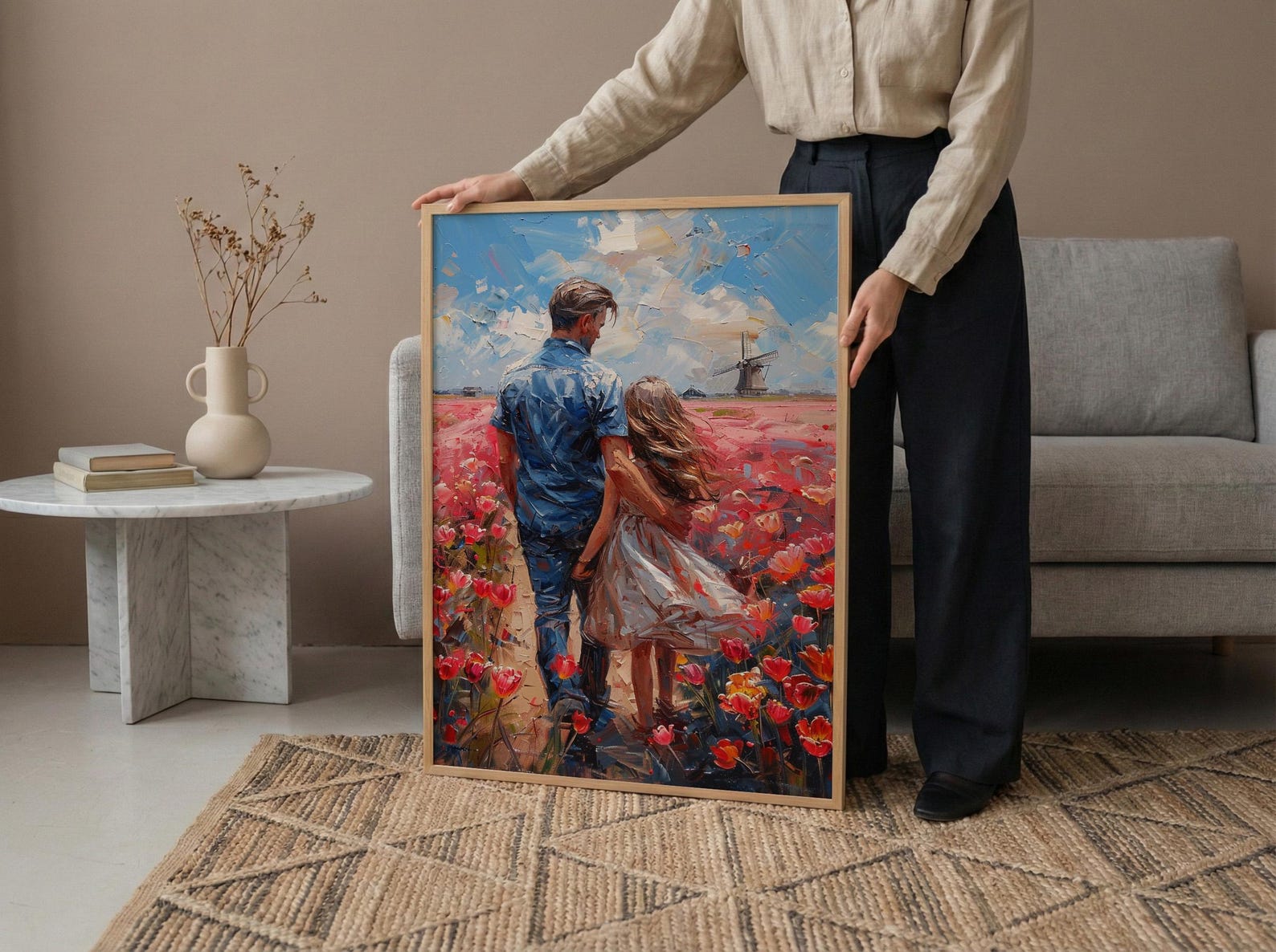 Tulip Field Wall Art, Father And Daughter Print - Fathers Day Gift — view 5