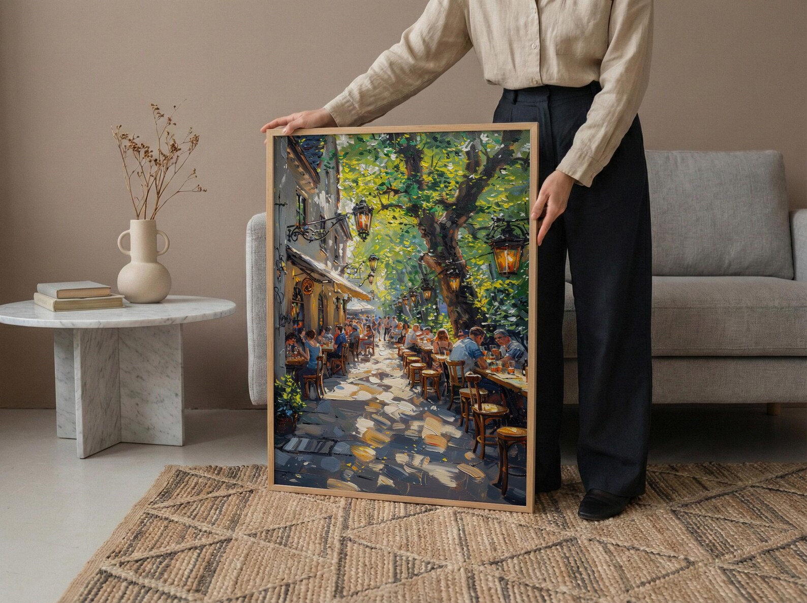 Munich Beer Garden, Germany Culture Decor - Chestnut Tree Art — view 5