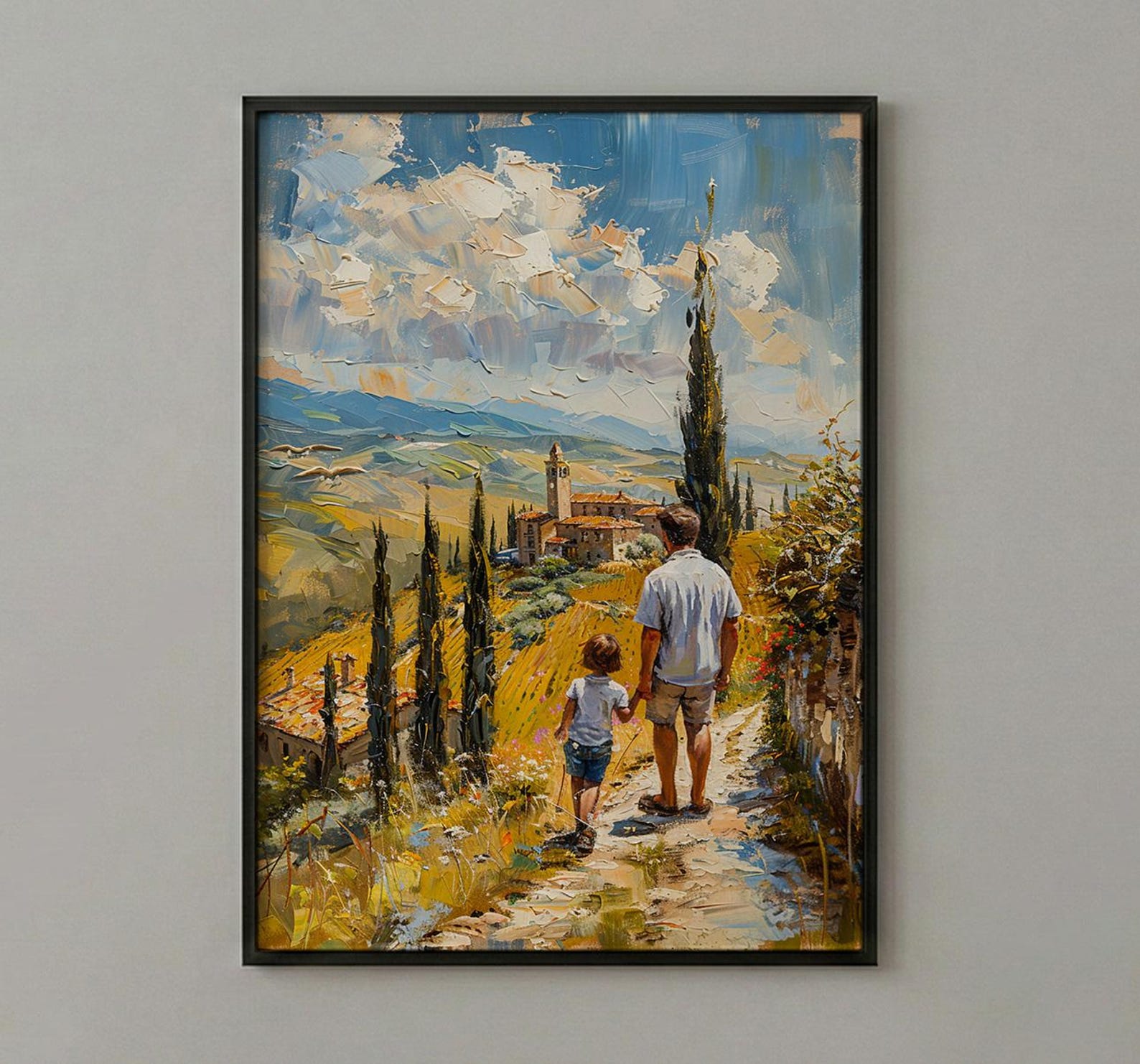 Tuscany Landscape Wall Art, Father And Son Print - Fathers Day Gift — view 3