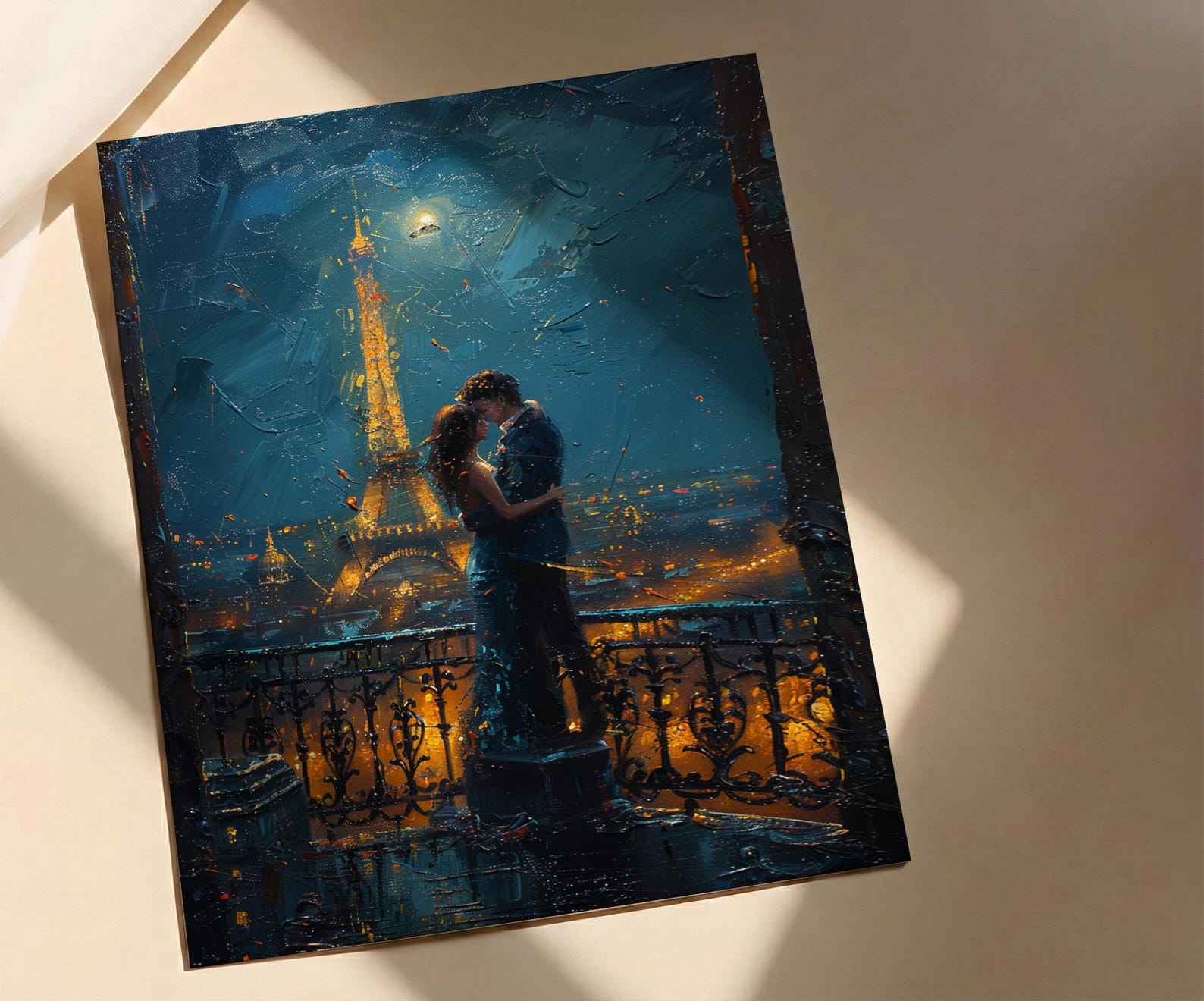 Paris Elopement Art, Eiffel Tower Decor - Romantic City Print — view 2