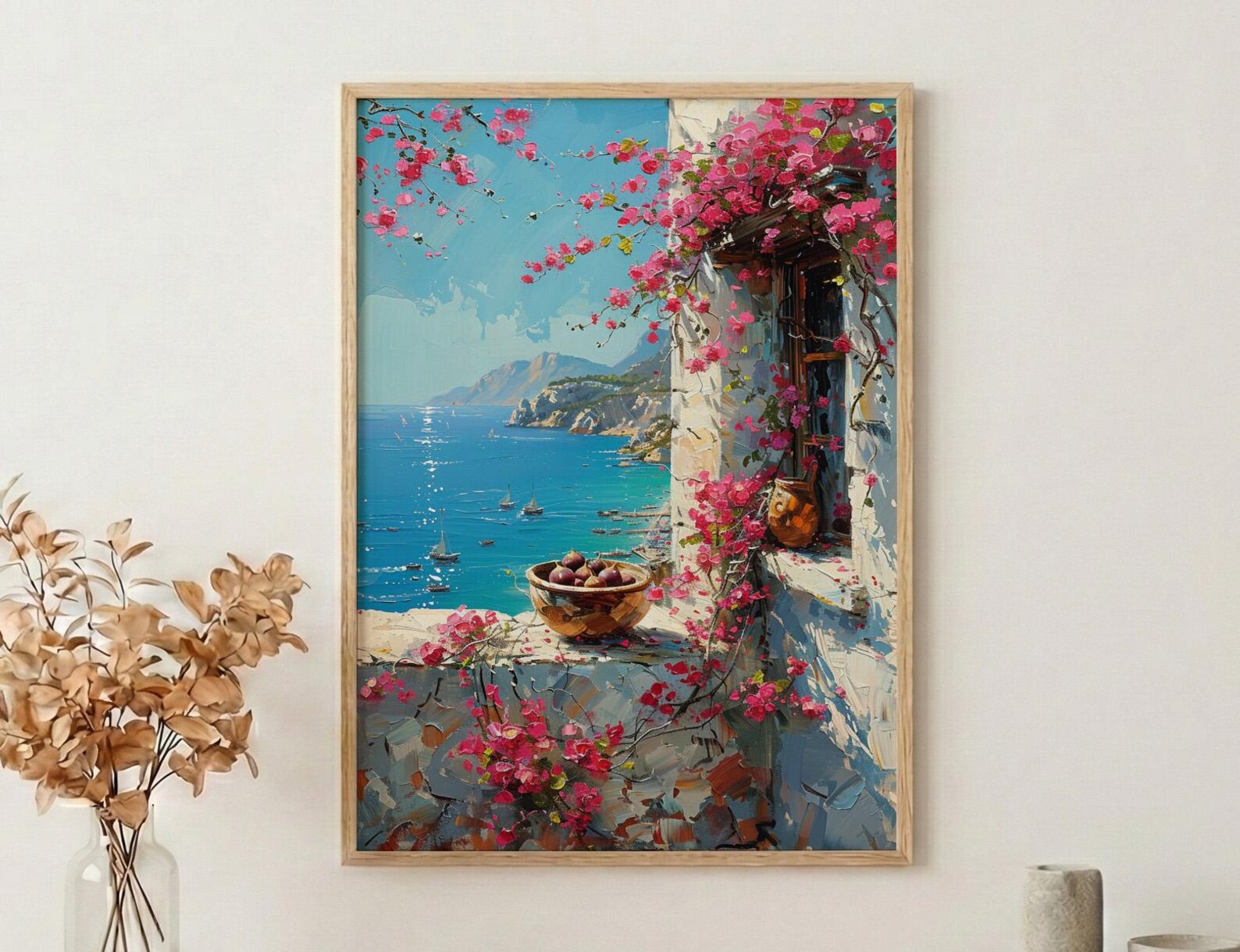 Bodrum Window Art Print, Aegean Sea Decor - White House Fresh Figs
