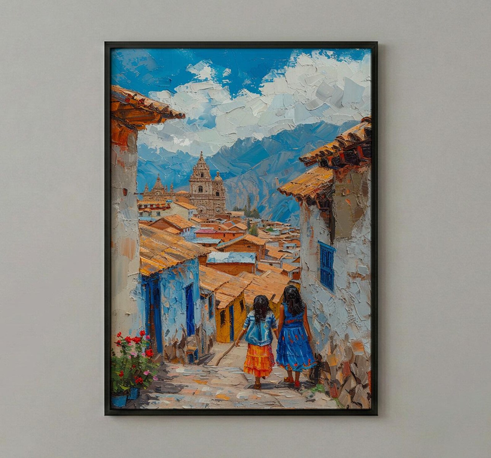 Cusco Peru Art Print, Andean Street Wall Art, Mothers Day Gift From Daughter, Mother Daughter Poster, Shipped Wall Art — view 3