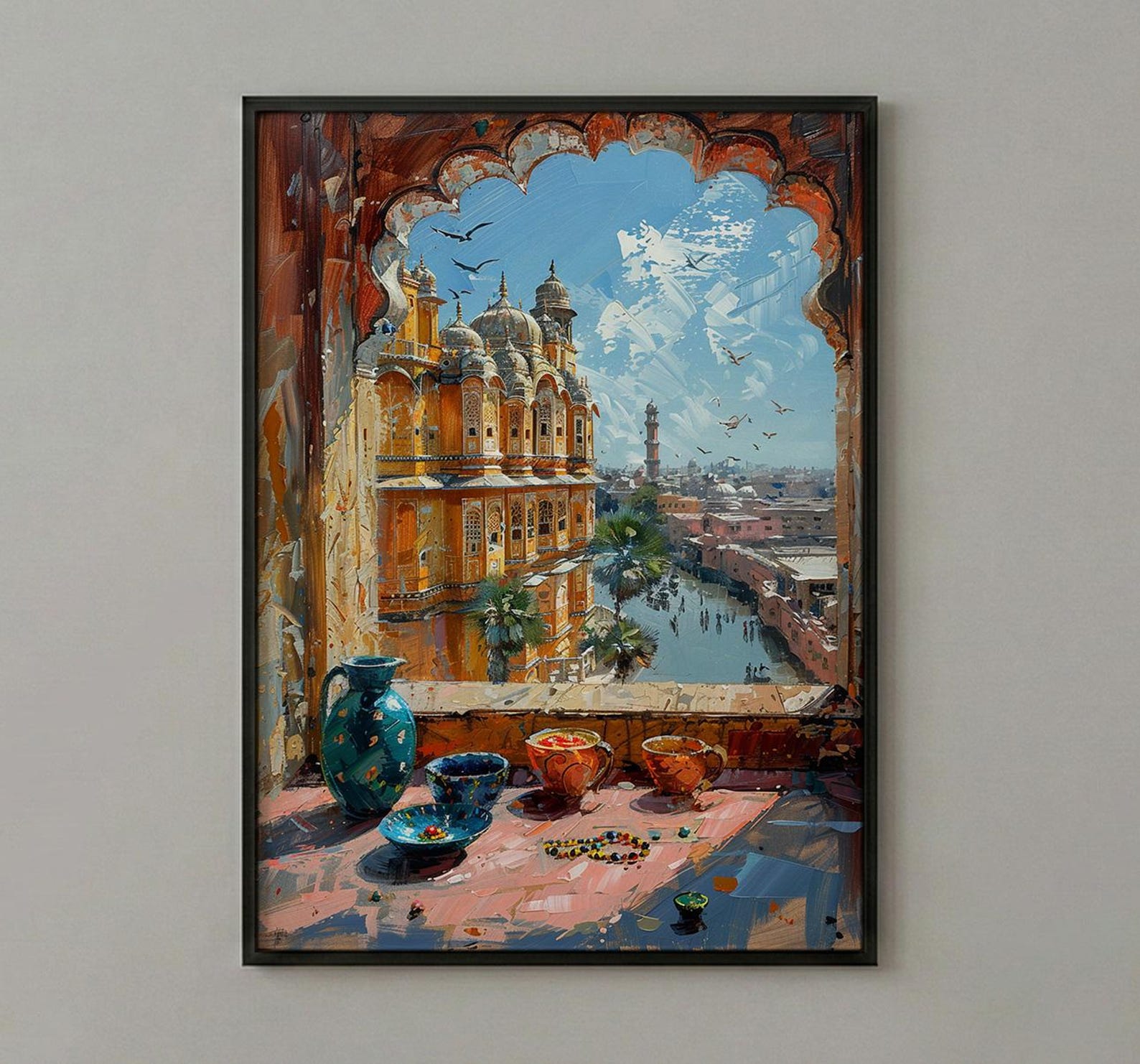 Jaipur Window Wall Art, Hawa Mahal Decor - Pink City Bangles Print — view 2