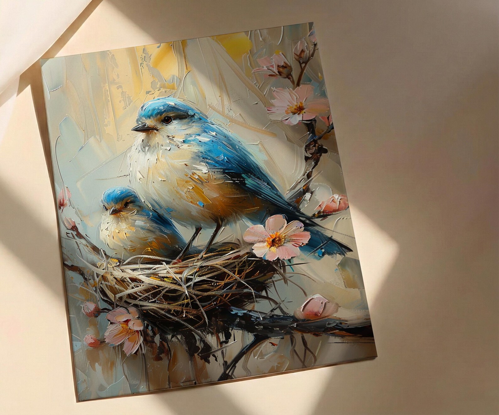 Mother Bird Wall Decor, Nesting Spring Print - Gift for Mom — view 2