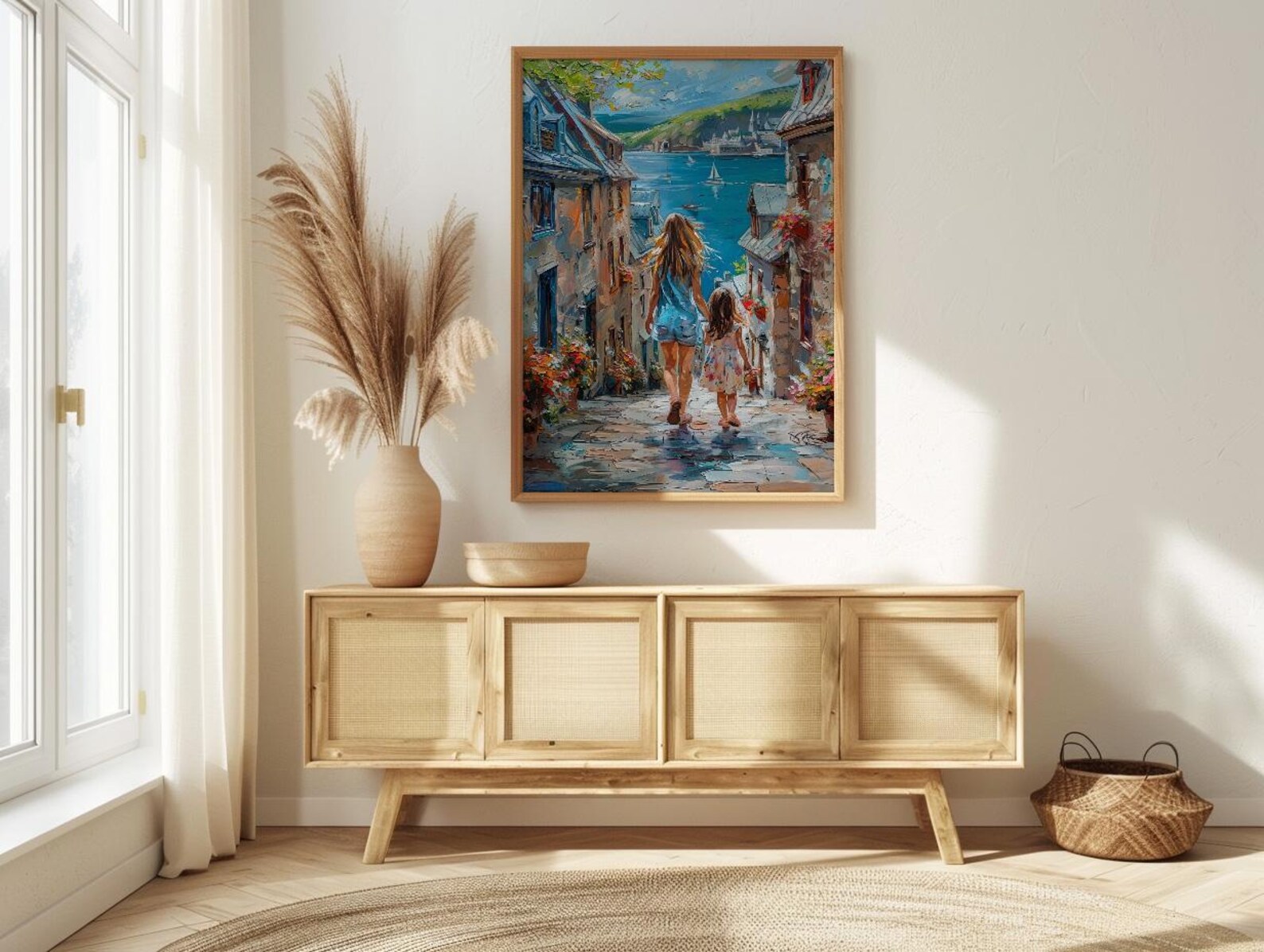 Quebec City Art Print, Petit Champlain Wall Decor, Mothers Day Gift From Daughter, Mother Daughter Poster, Shipped Wall Art — view 4
