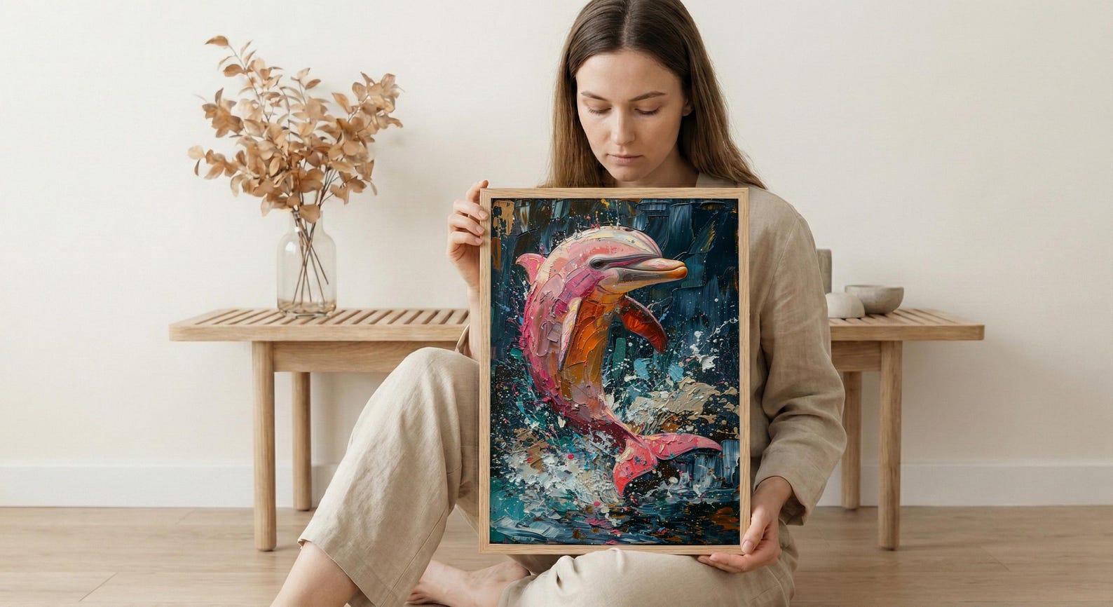 Pink River Dolphin Poster, Amazon Nature Wall Decor - Tropical Water Art — view 6