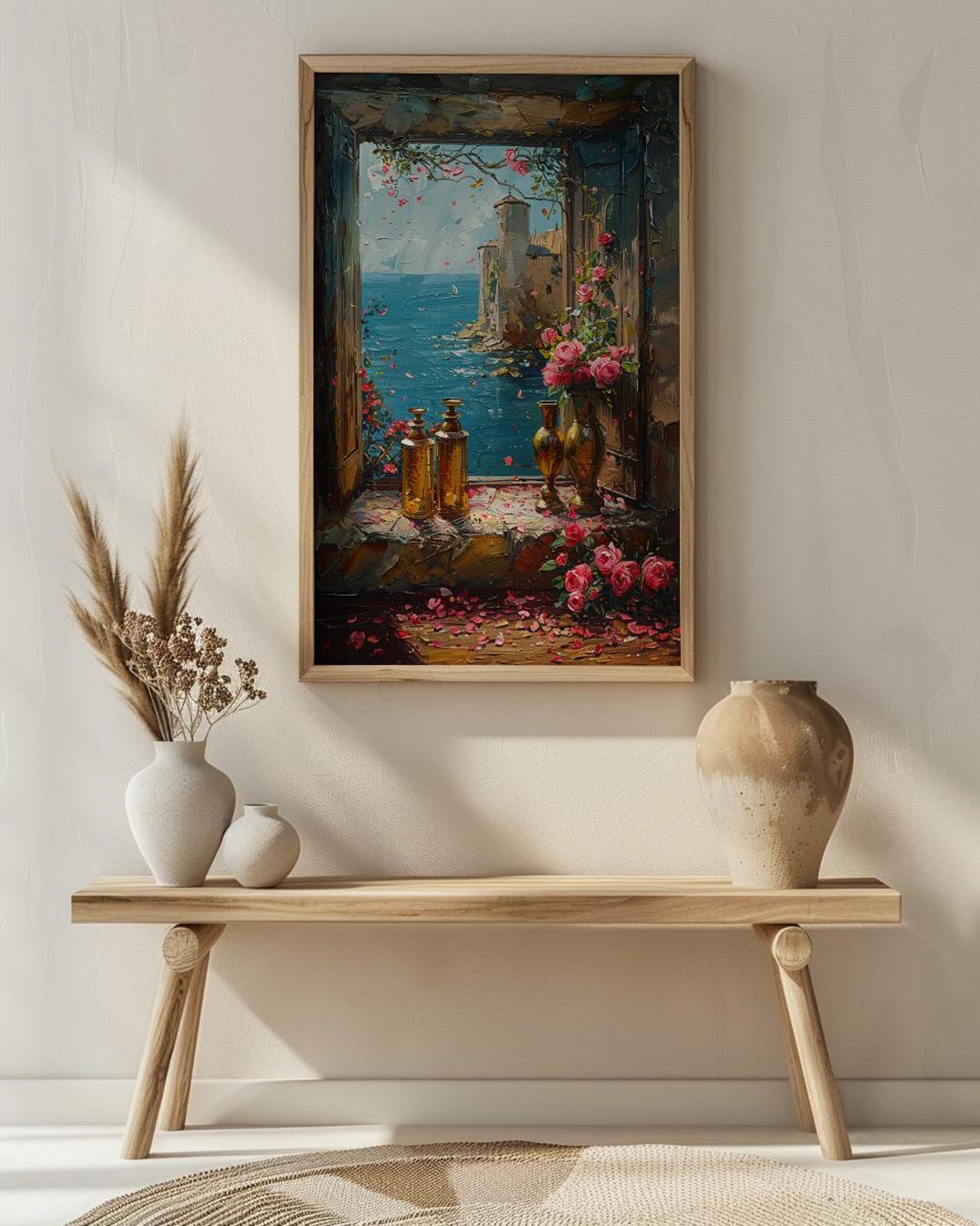 Fantasy Wall Art, Alchemist Window Art Print, Medieval Tower Poster, Golden Chalice Decor, Magical Romance Painting — view 6