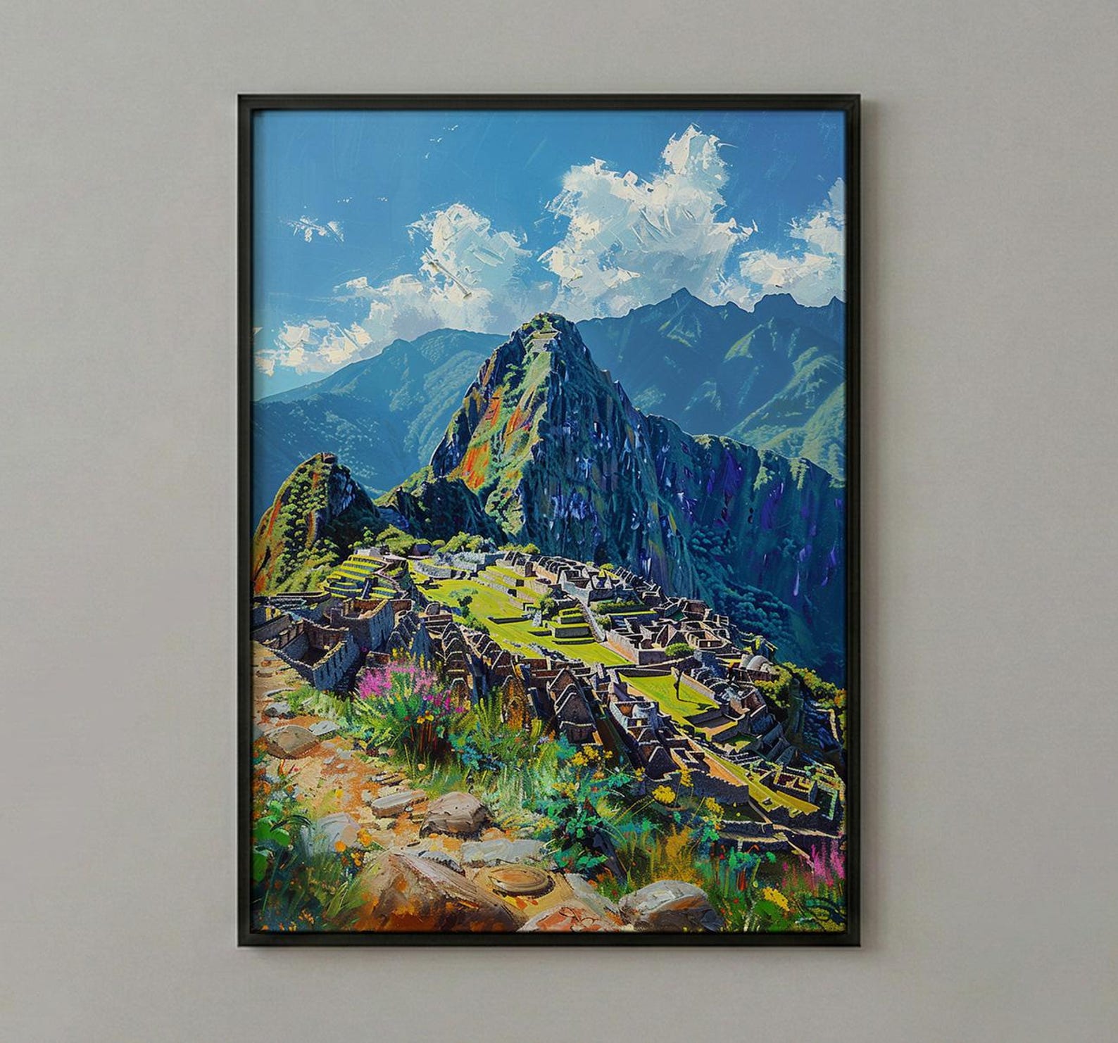 Machu Picchu Art Print, Peru Mountain Decor - Inca Ruins Poster — view 2
