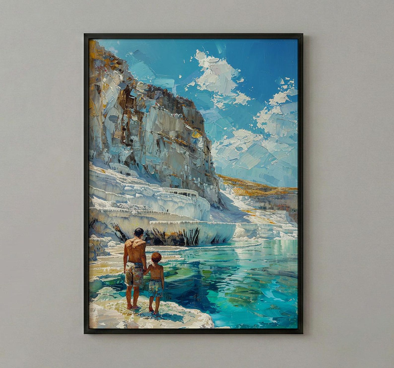 Pamukkale Turkey Poster, Father And Son Art - Travel Lover Gift — view 3
