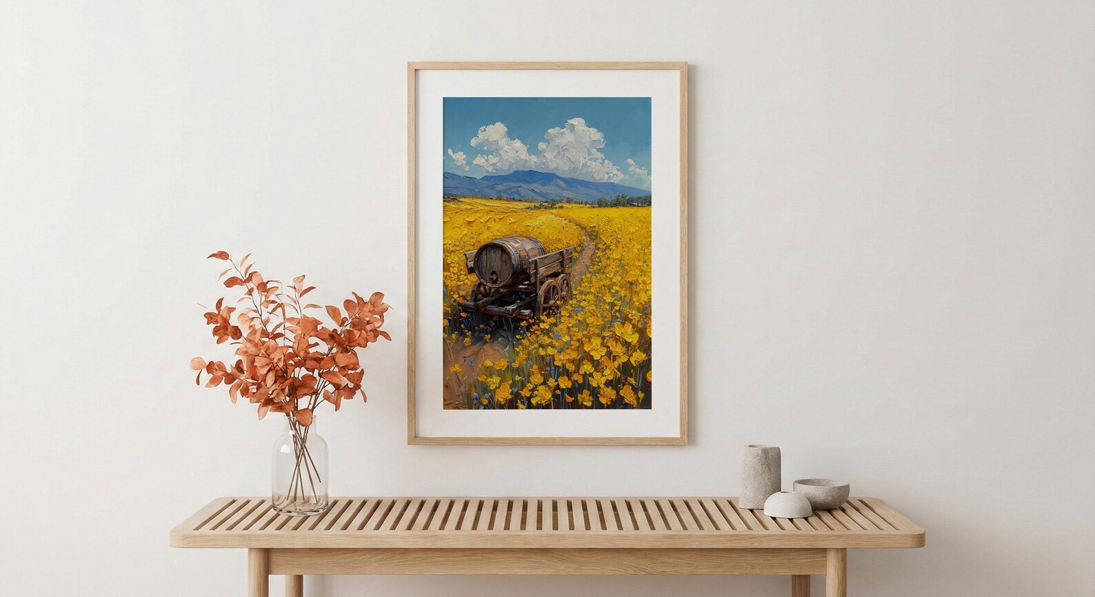 Napa Valley Art Print, Rustic Vineyard Decor - Spring Mustard Art — view 4