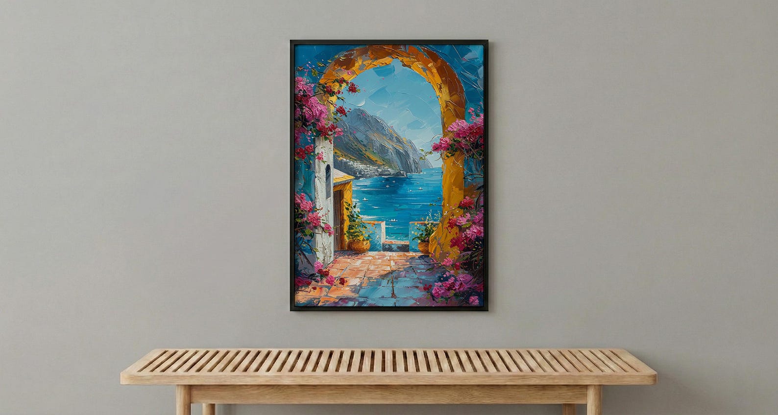 Antigua Guatemala Art, Yellow Arch Wall Decor - Volcano Print — view 6