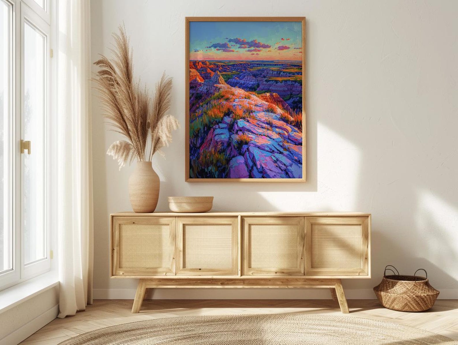 Badlands National Park Art Print, South Dakota Nature Decor - Striped Rock Golden Hour — view 4
