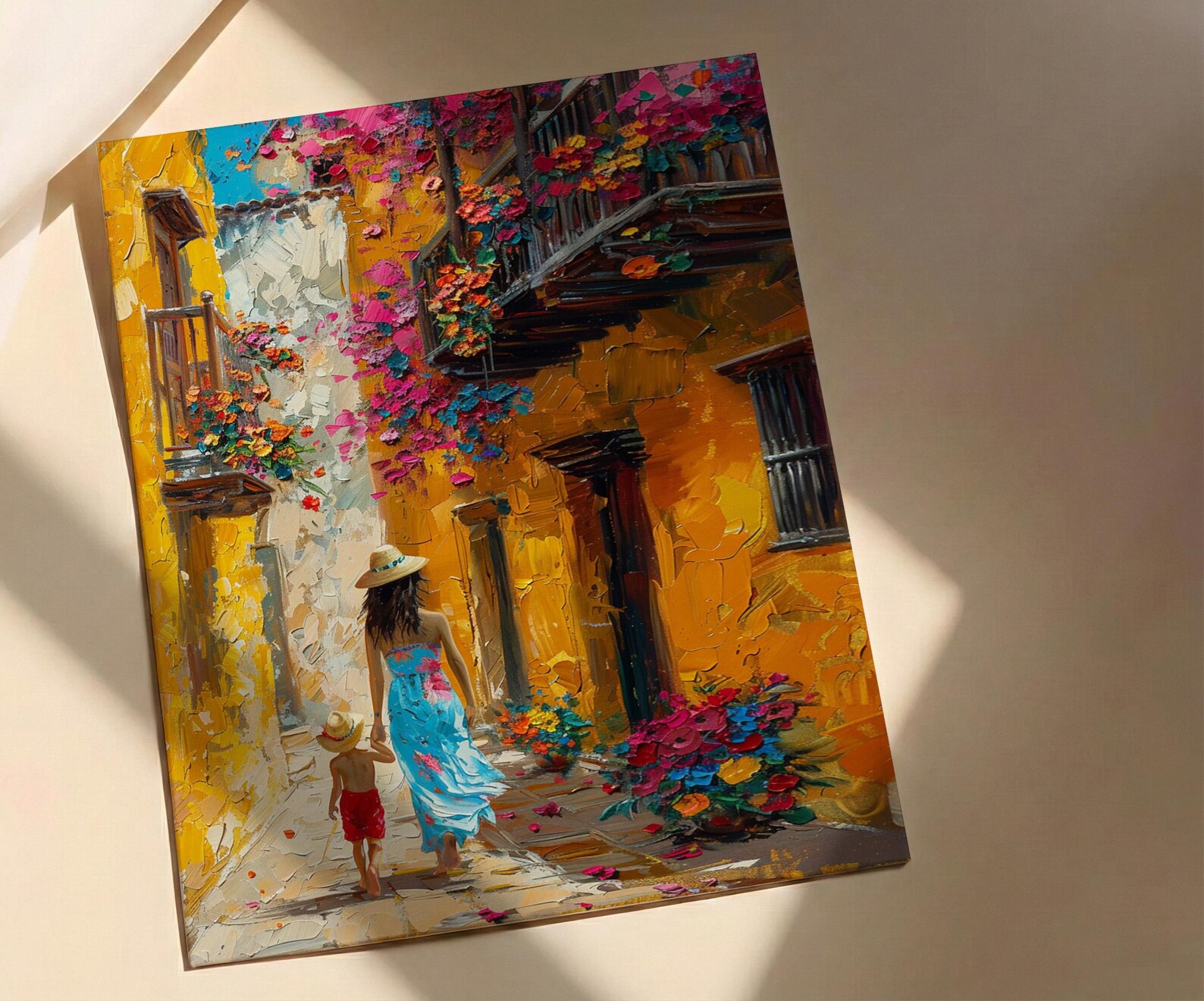 Cartagena Colombia Print, Mothers Day Gift From Son, Colonial Street Wall Art, Mom And Son Poster, Museum Quality Decor — view 2