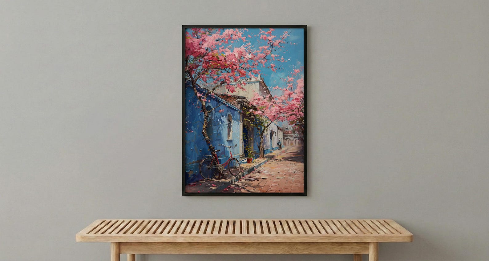 Bangalore Pink Blossom Wall Art, India Sakura Poster - Above Bed Art — view 5