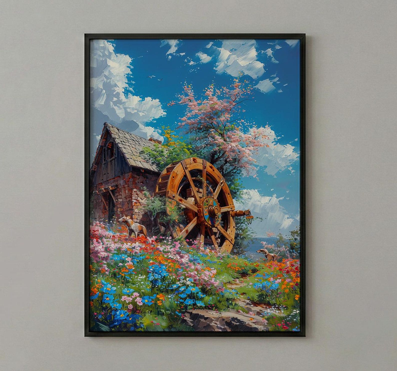 Wheel of Fortune Tarot Poster, Spring Magic Sky Art Print - Entryway Decor — view 3