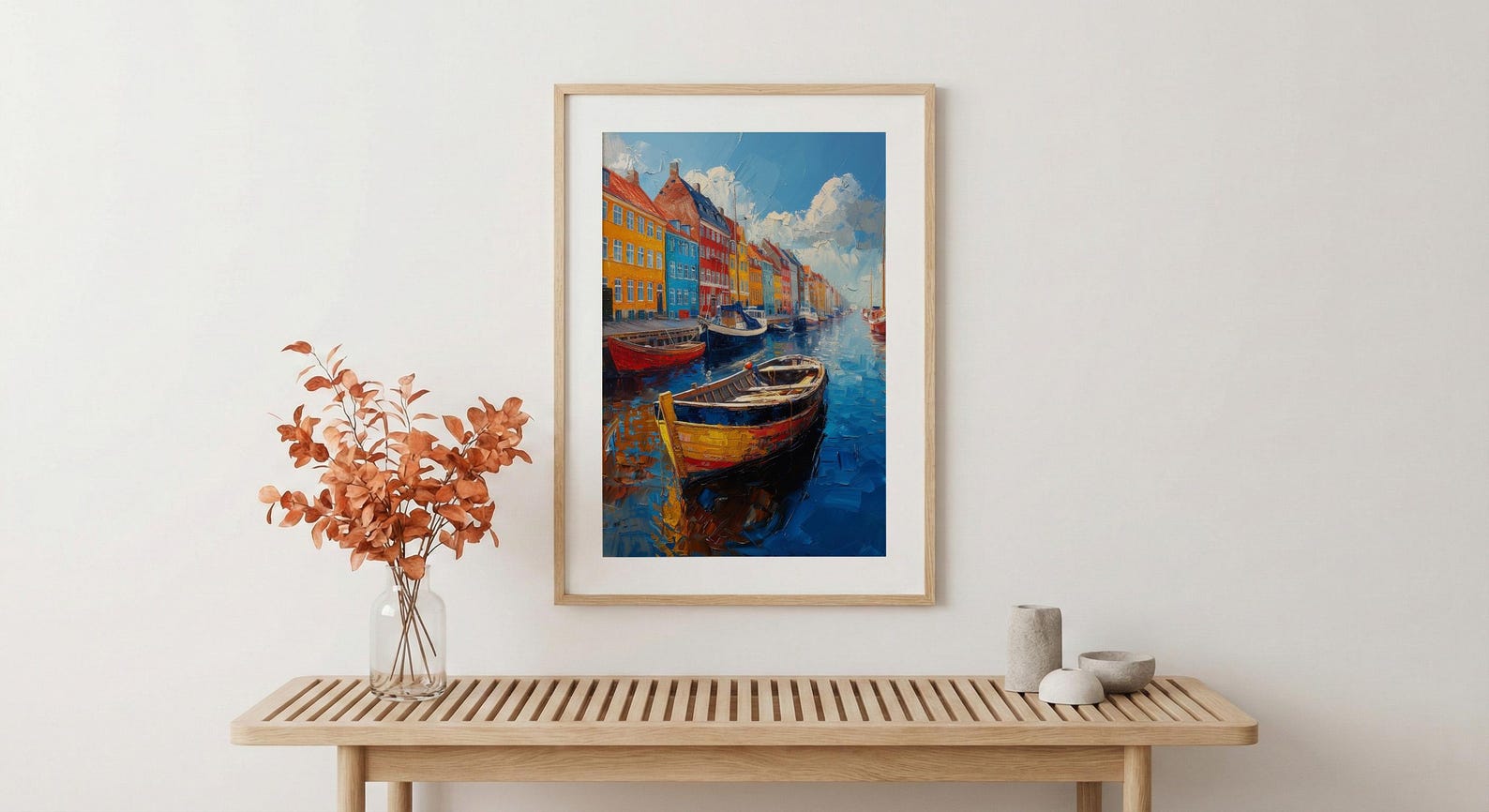 Copenhagen Nyhavn Art Print, Denmark City Decor - Colorful Townhouse — view 5