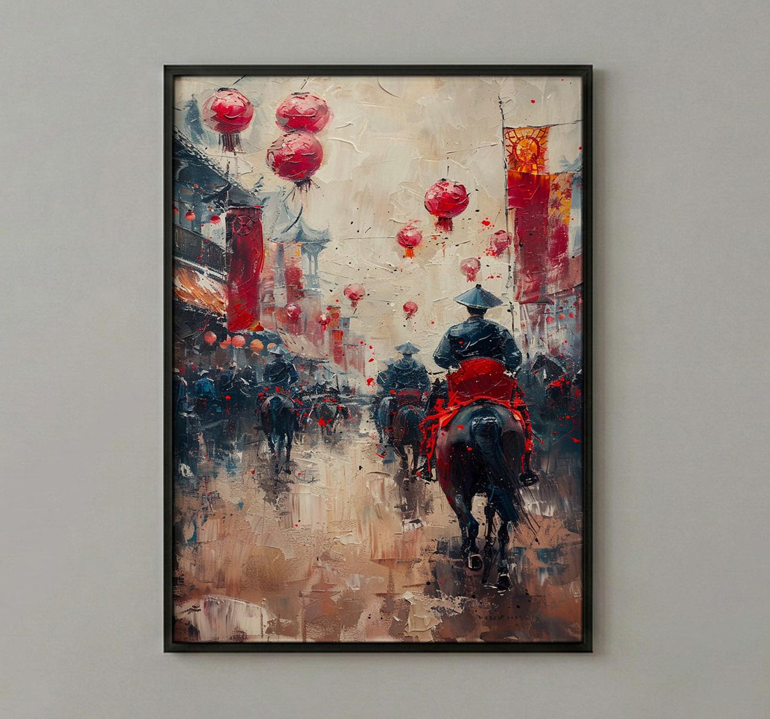 Chinese Wedding Procession Art, Red Sedan Chair Decor - Asian Wedding Gift — view 2