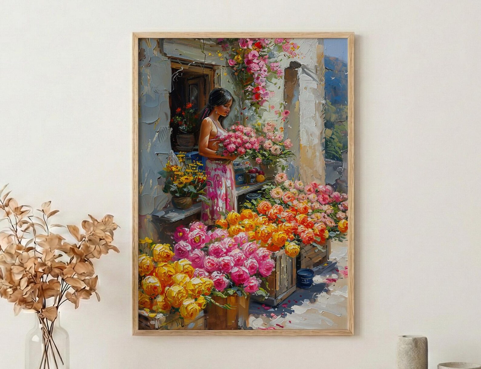 African Botanical Wall Art, Exotic Flower Decor - Summer Market Print