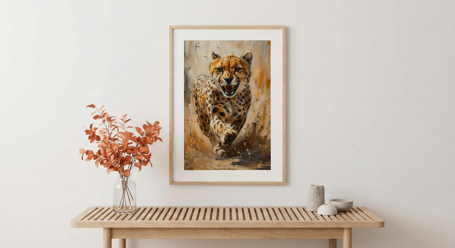 Running Cheetah Poster, African Plains Wall Decor - Dynamic Wildlife Art — view 5
