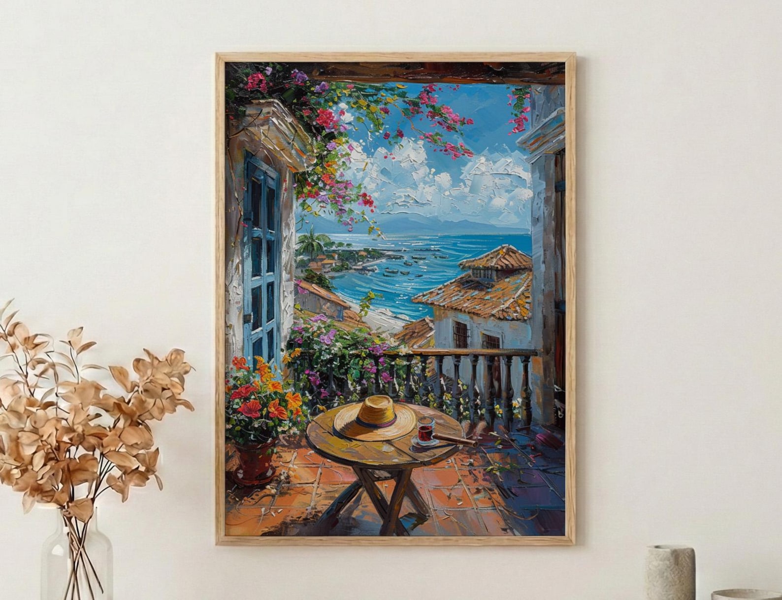 Panama Window Art Print, Old City Decor - Cigar Colonial Landscape