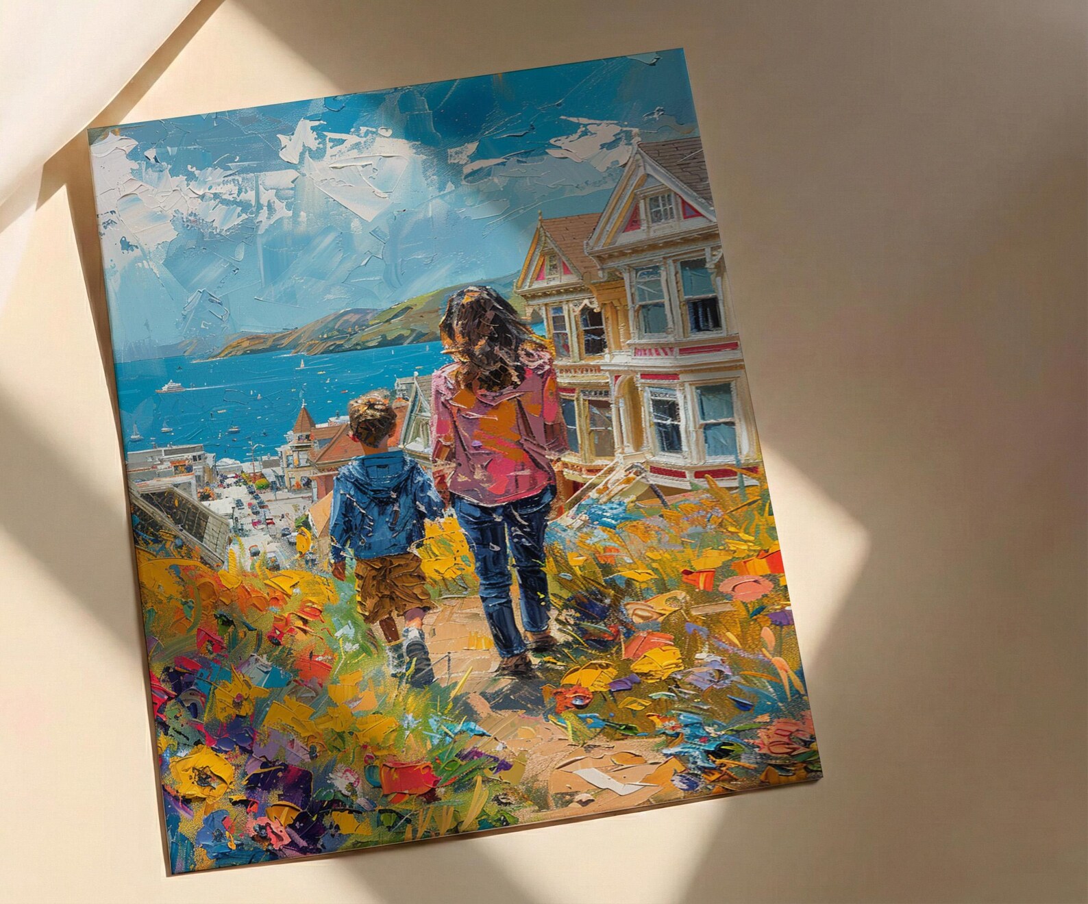 San Francisco Painted Ladies Print, Mothers Day Gift From Son, Mom And Son Poster, Museum Quality Decor, Shipped Wall Art — view 2