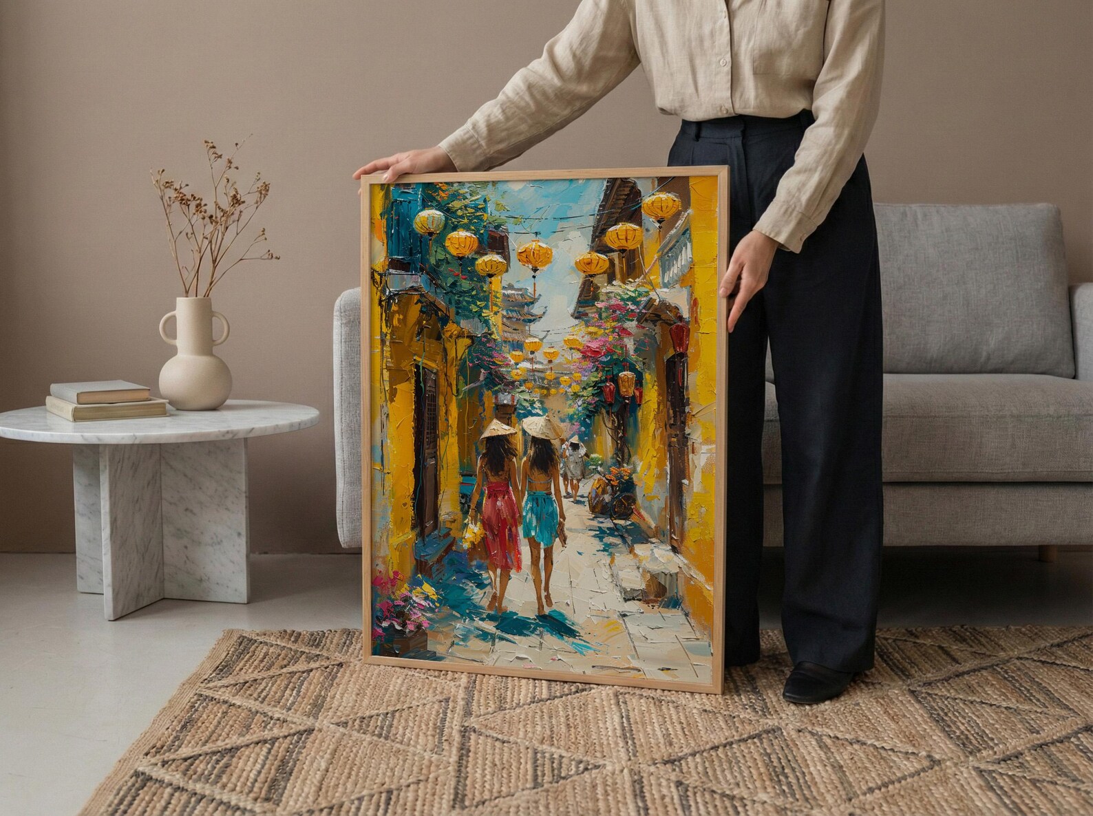 Hoi An Vietnam Art Print, Mothers Day Gift From Daughter, Museum Quality Asian Decor, Mother Daughter Poster, Shipped Wall Art — view 6