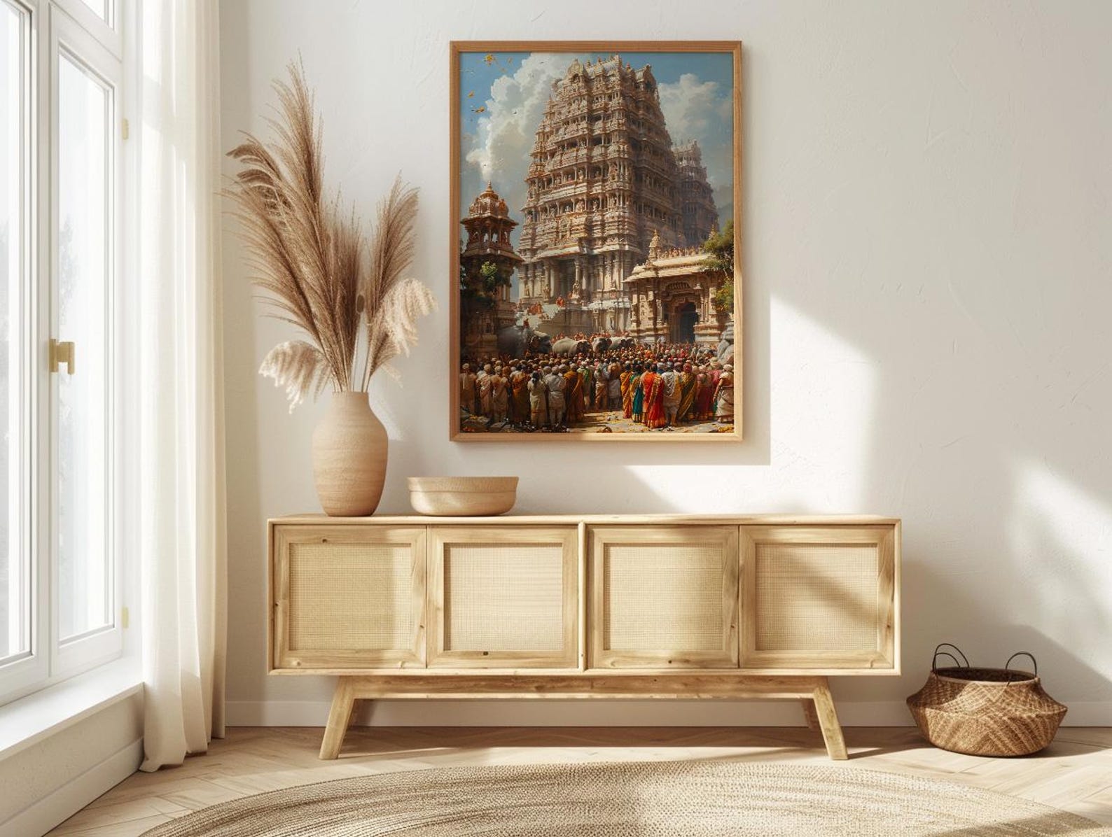 South Indian Wedding, Kerala Temple Decor - Cultural Wall Art — view 4
