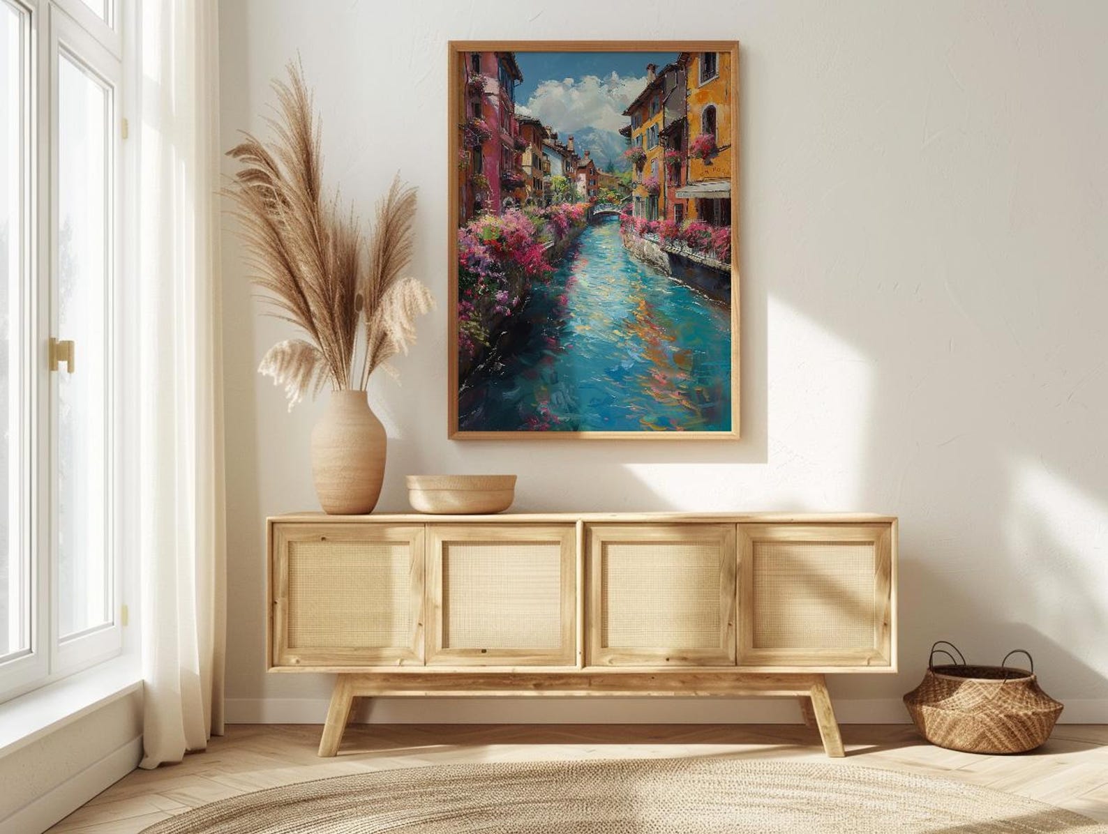 Annecy France Poster, Turquoise Canal Decor - Medieval House Art — view 4