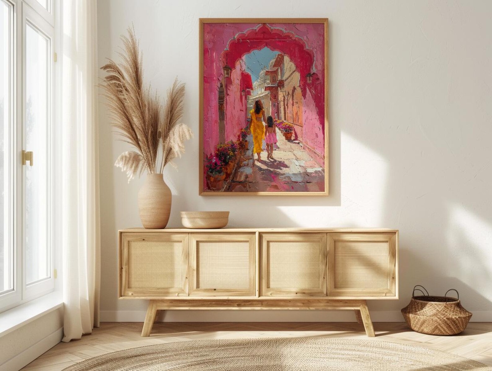 Jaipur India Art Print, Mothers Day Gift From Daughter, Pink City Wall Art, Mother Daughter Poster, Shipped Wall Art — view 3