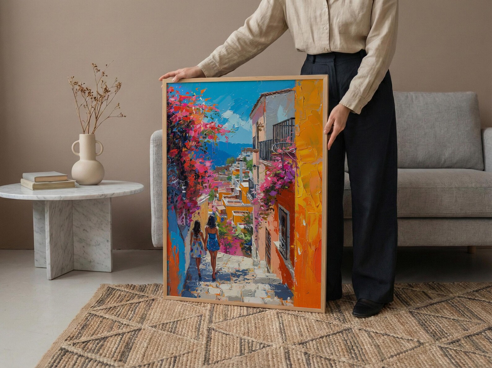 Guanajuato Mexico Art Print, Mothers Day Gift From Daughter, Colorful Street Wall Art, Mother Daughter Poster, Shipped Wall Art — view 6