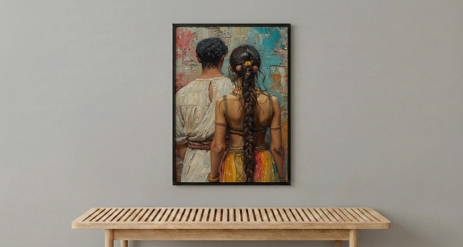 Indian Artisan Art Print, Father And Daughter Decor - Vibrant Culture Poster — view 6