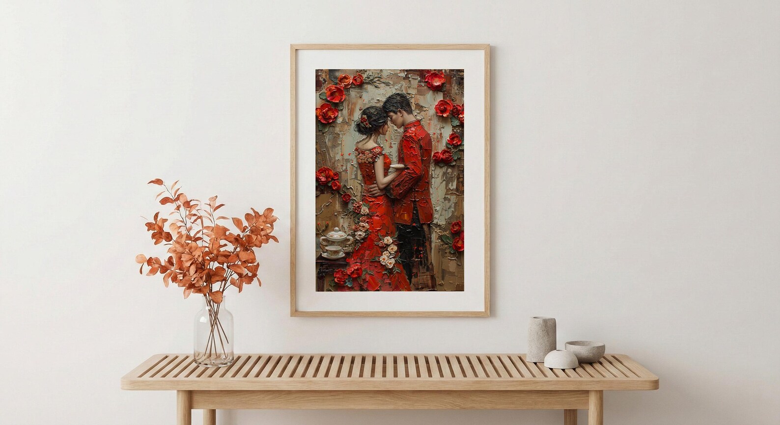 Chinese Tea Ceremony Art Print, Traditional Qipao Decor - Asian Wedding Gift — view 5