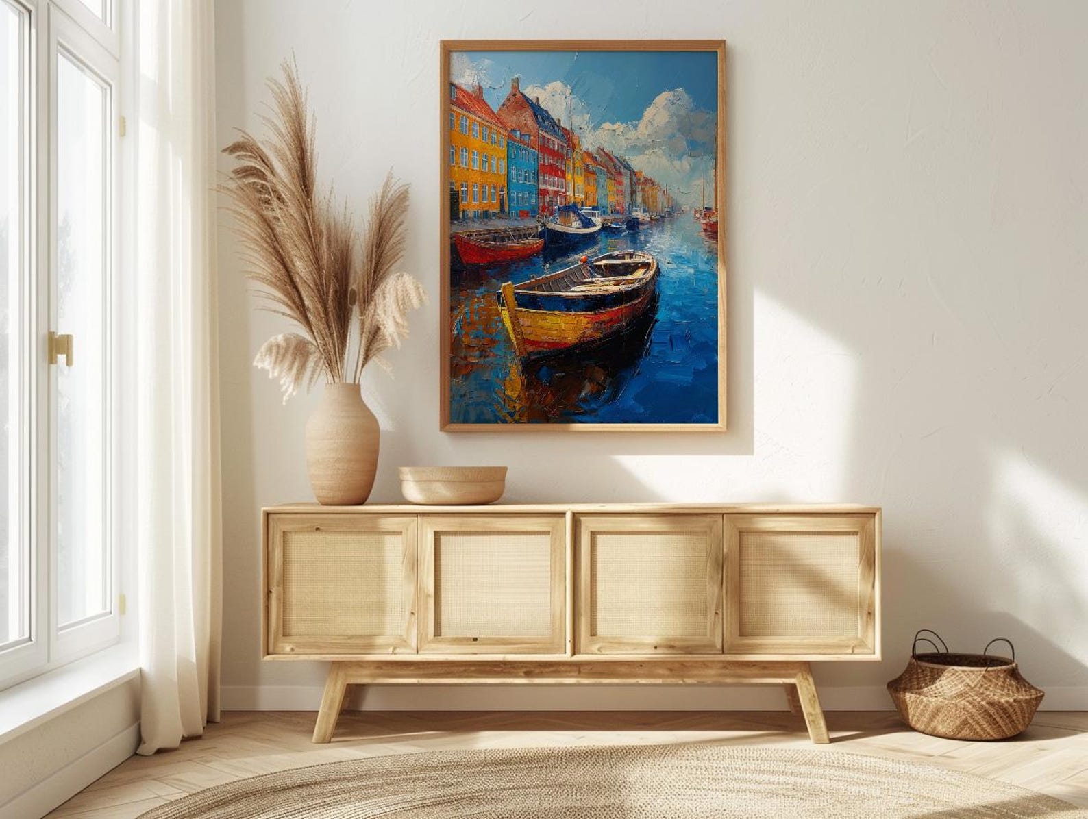 Copenhagen Nyhavn Art Print, Denmark City Decor - Colorful Townhouse — view 4