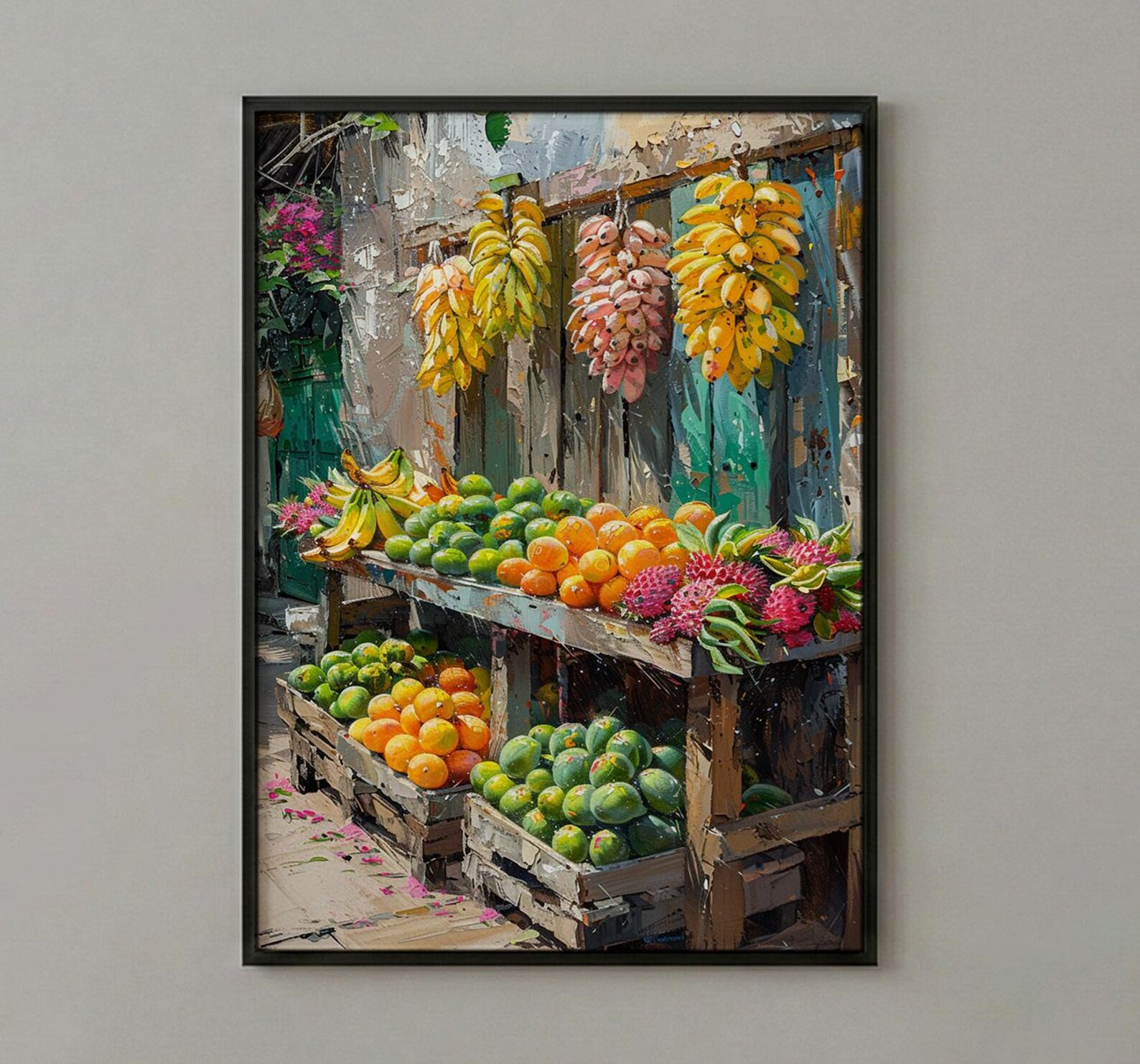 Textile Dyeing Poster, Colorful Fabric Decor - African Plaza Art — view 3