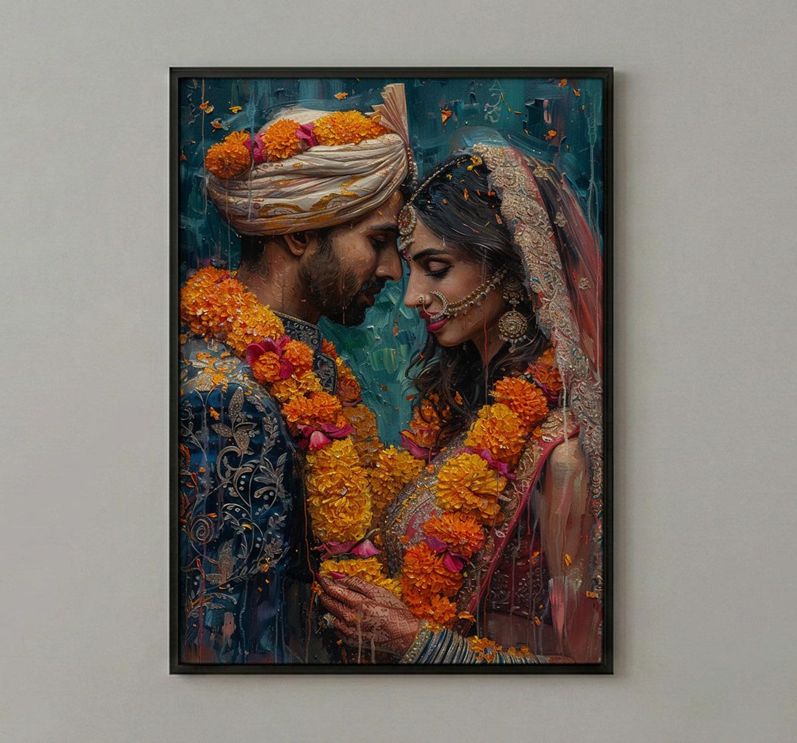 Indian Wedding Art Print, Varmala Ceremony Decor - Desi Wedding Gift — view 3