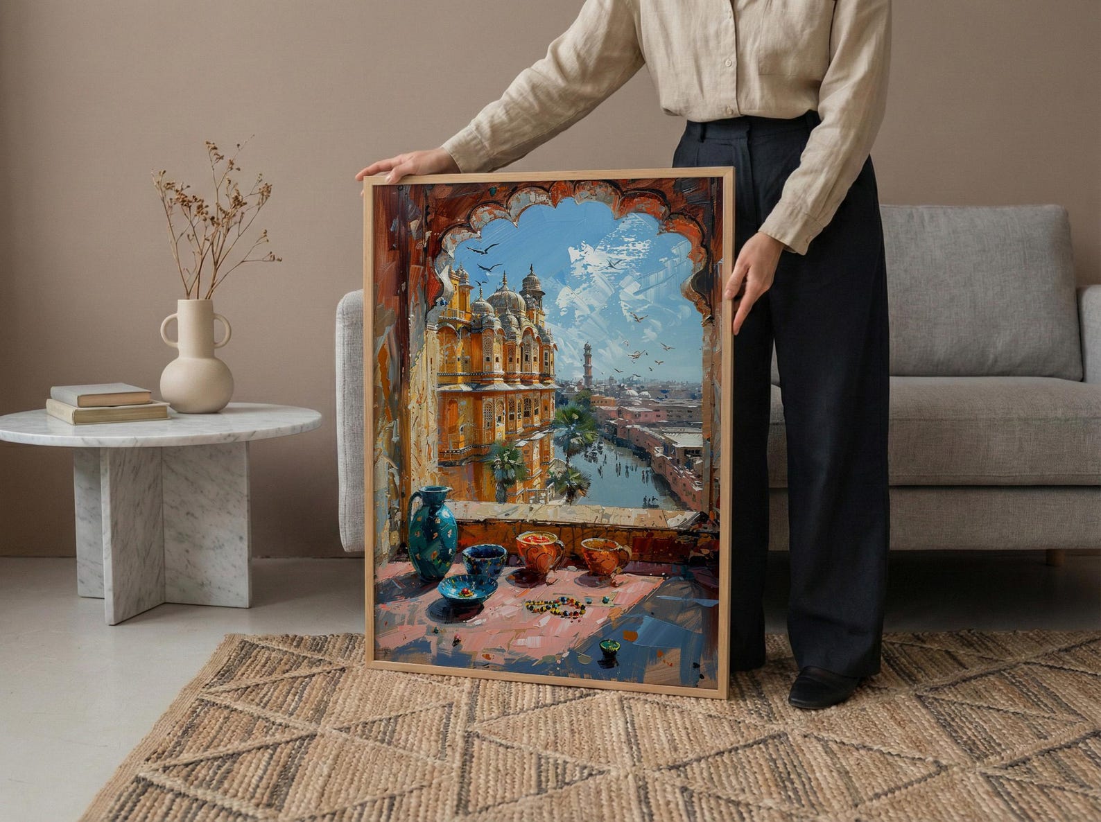 Jaipur Window Wall Art, Hawa Mahal Decor - Pink City Bangles Print — view 6