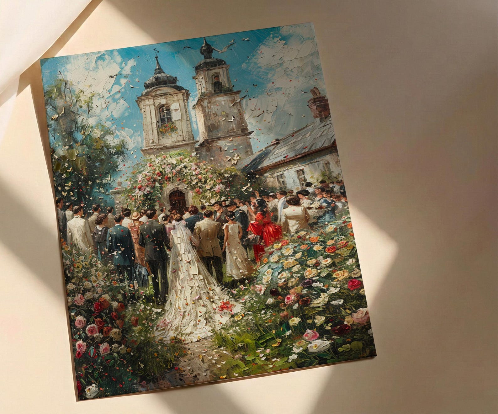 English Garden Wedding Art, British Manor Decor - Newlywed Gift — view 2