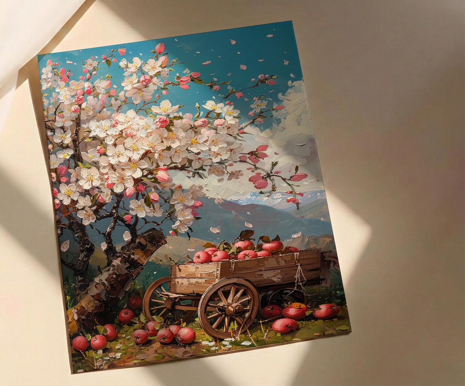 Kazakhstan Apple Blossom Art Print, Spring Nature Decor - Housewarming Gift — view 2