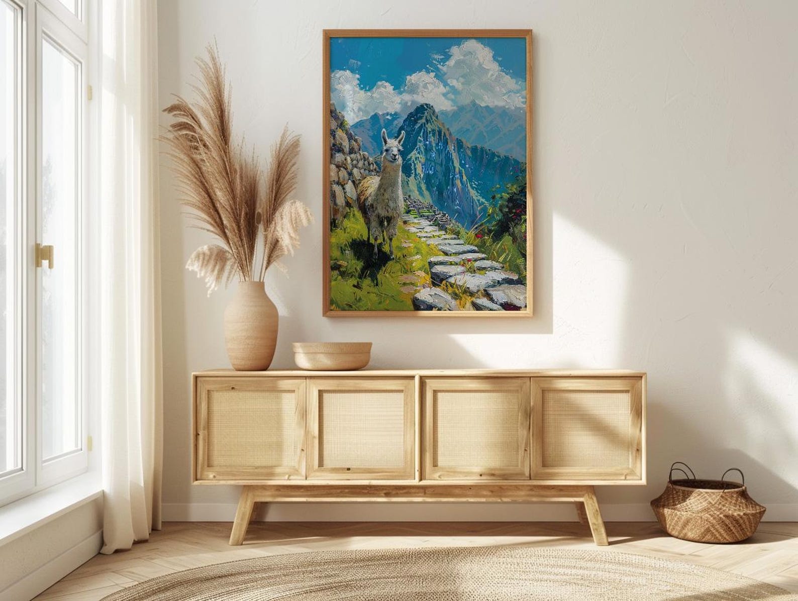 Machu Picchu Llama, Peru Mountain Decor - Cute Animal Poster — view 4