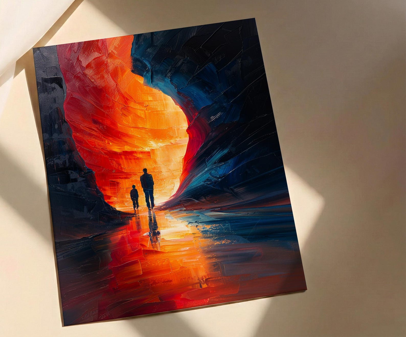 Antelope Canyon Art Print, Father And Son Wall Decor - Desert Sandstone Landscape — view 2