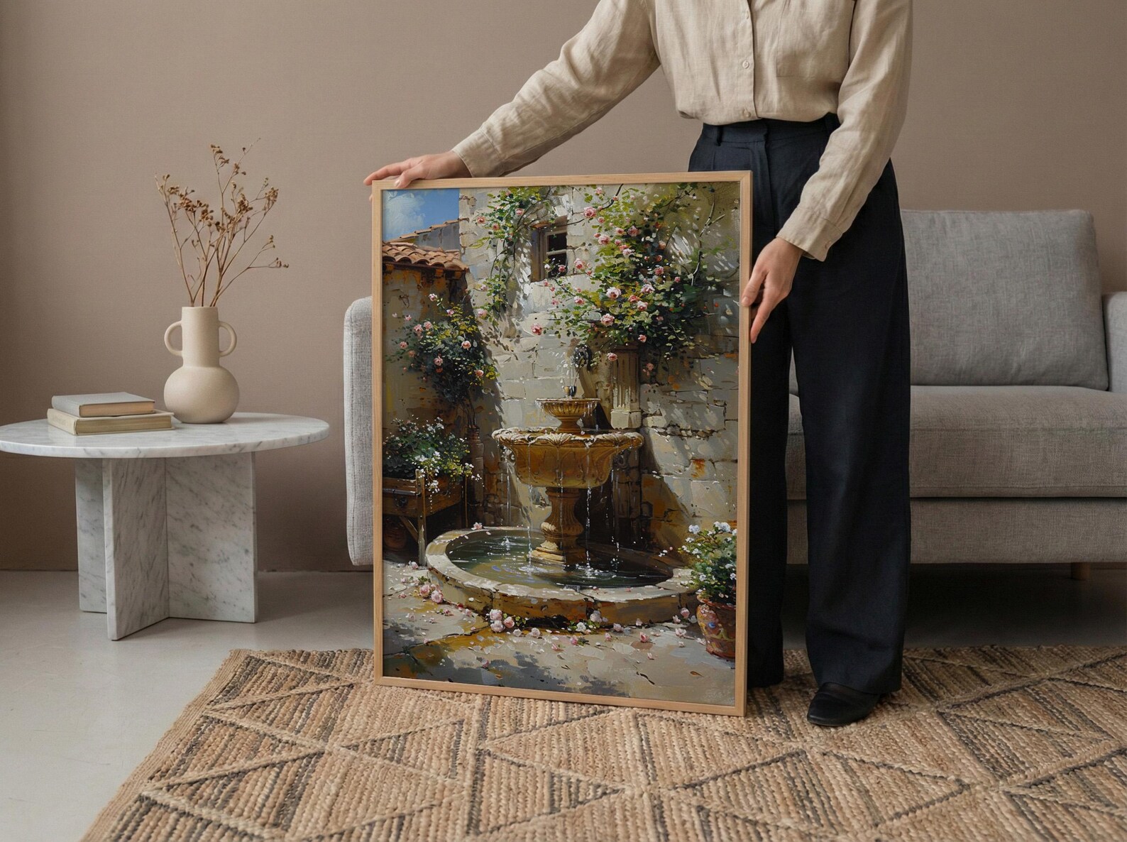 Damascus Courtyard Poster, Jasmine Decor - Historic Fountain — view 6