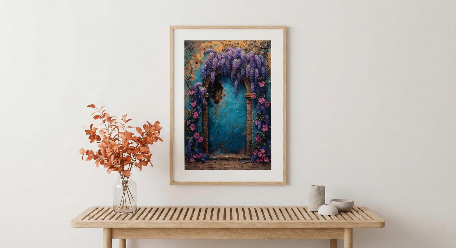 Three of Pentacles Art Print, Purple Wisteria Decor - Witchy Room Decor — view 4