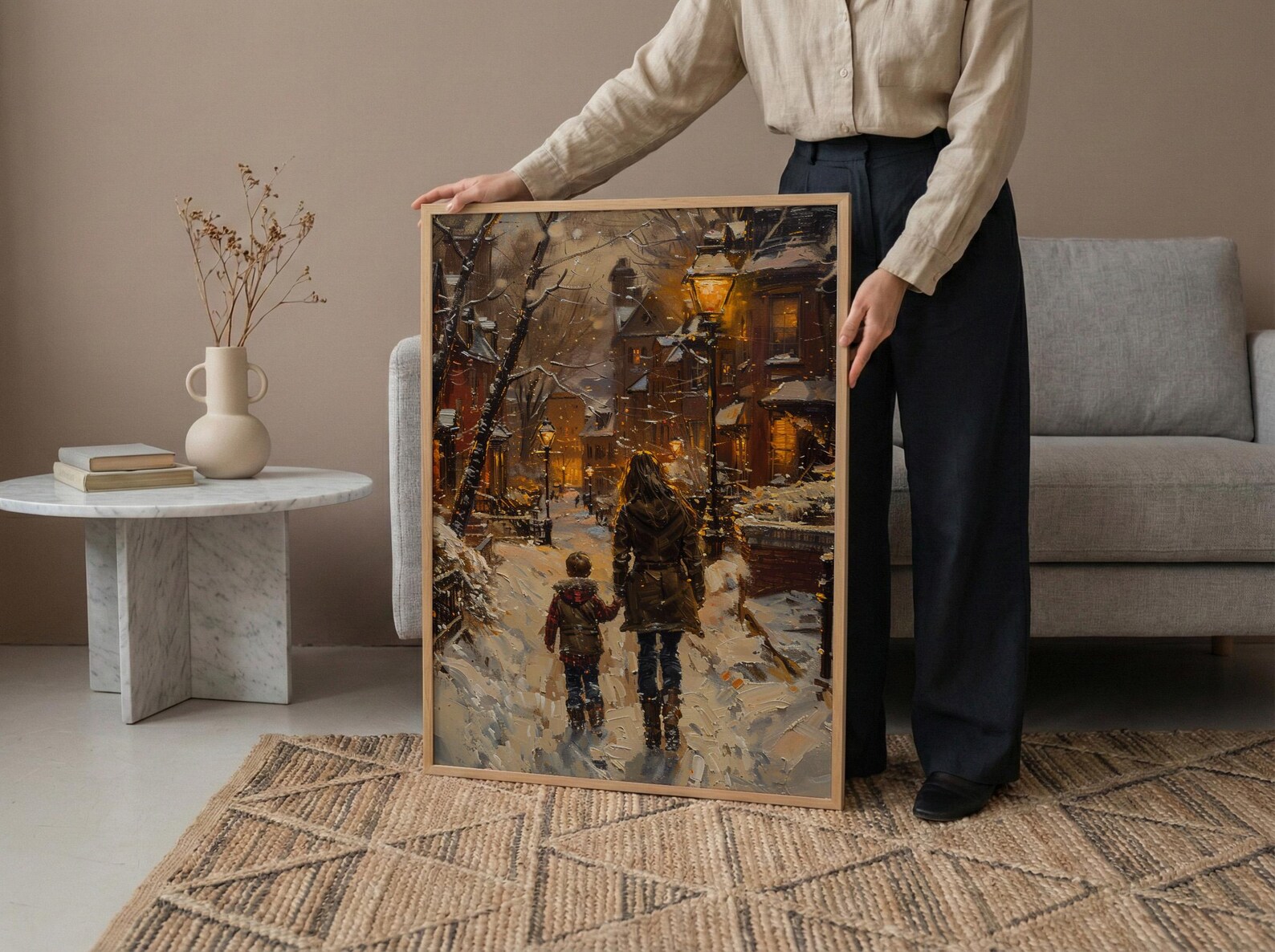 Boston Beacon Hill Print, Acorn Street Wall Art, Mothers Day Gift From Son, Mom And Son Poster, Museum Quality Decor — view 4