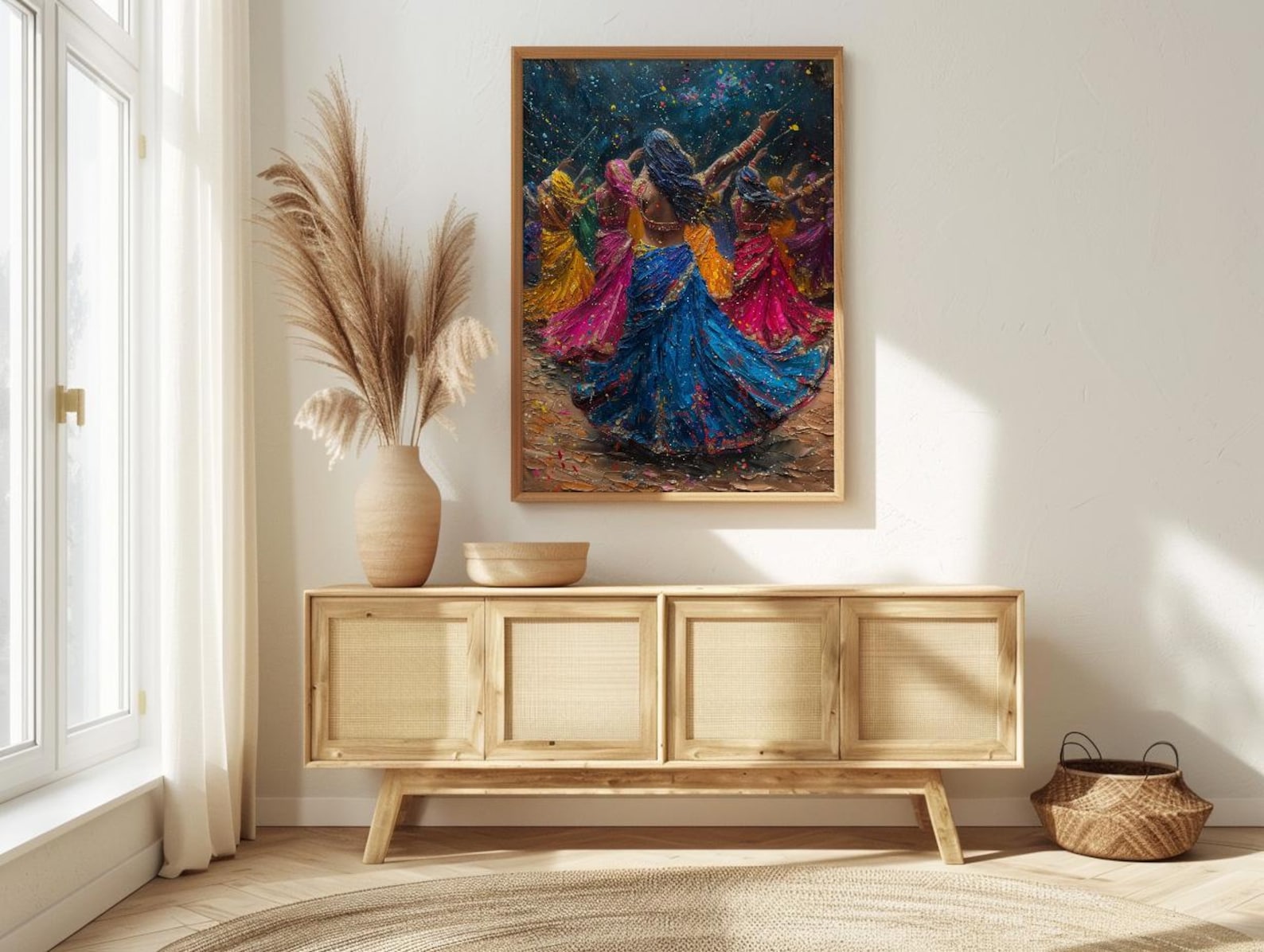 Gujarati Garba Art, Dandiya Dance Print - Indian Heritage Gift — view 4