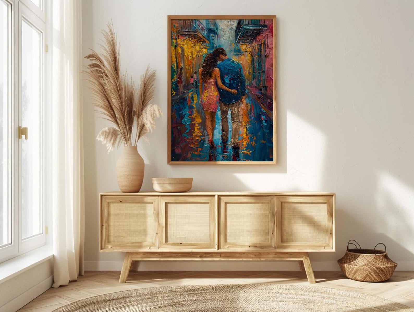 New Orleans Wall Art, French Quarter Couple Print, Jazz City Painting, Colorful Street Decor, Romantic Travel Gift — view 4