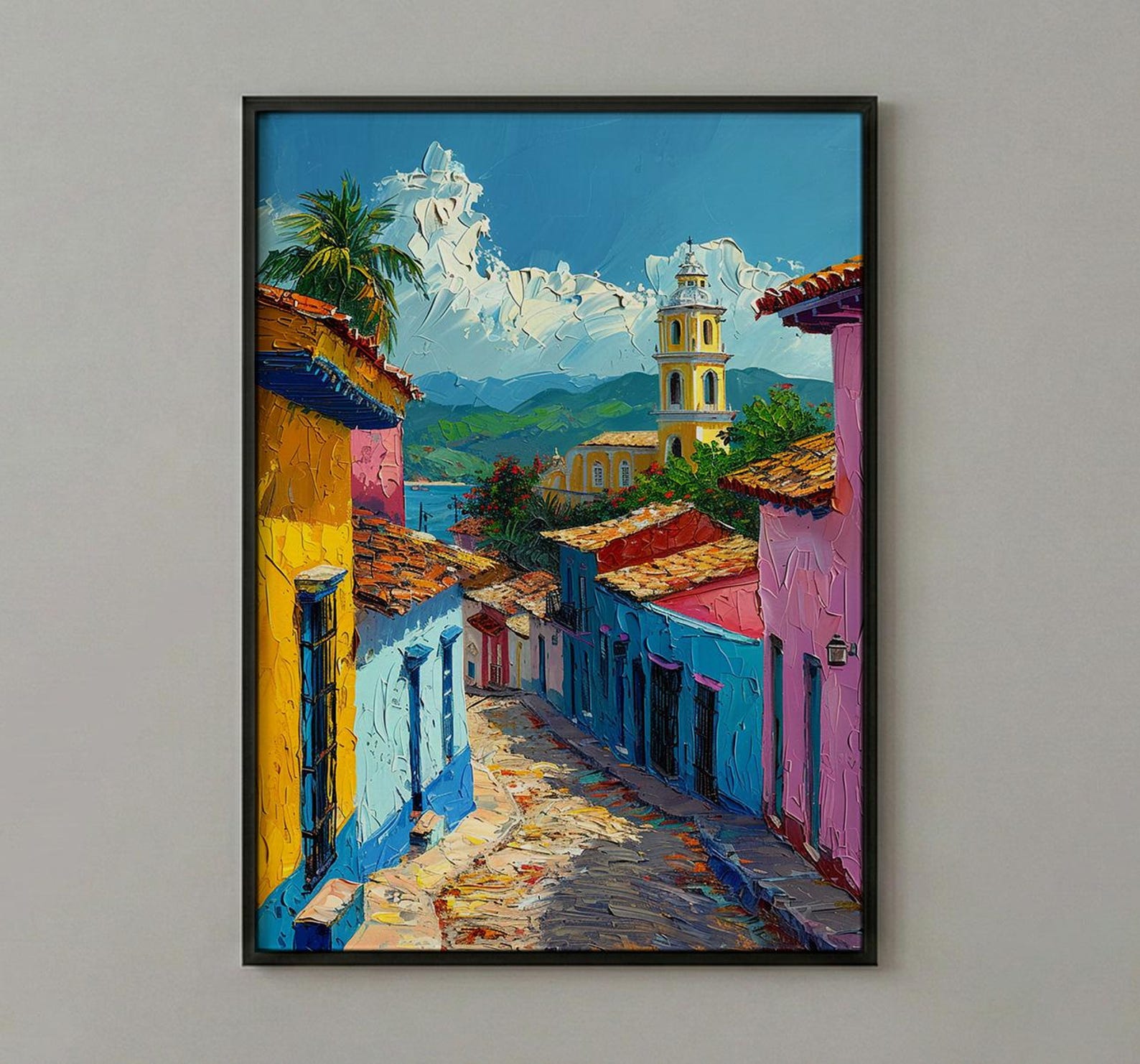 Trinidad Cuba Print, Rustic Street Wall Decor - Colonial Art — view 2