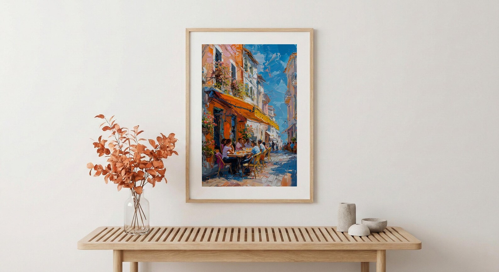 Lively Street Cafe Art, African Market Decor - Sunny Awning Poster — view 5