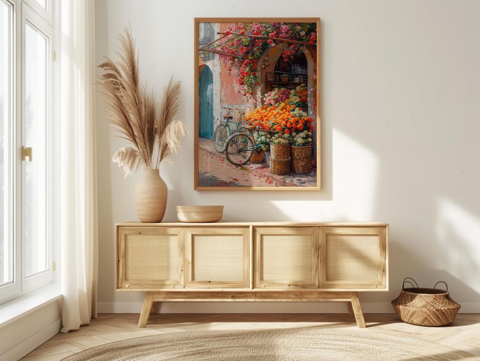 Marrakech Terracotta Art Print, Orange Blossom Market Decor - Textured Impasto Oil Painting — view 4